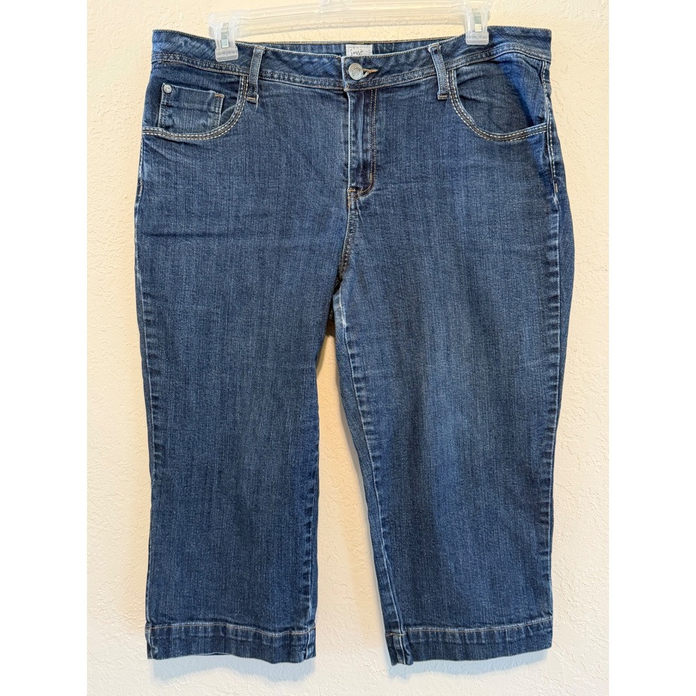 Just My Size JMS Denim Capris 18W Lotus Indigo Blue Cropped Jeans JM0218